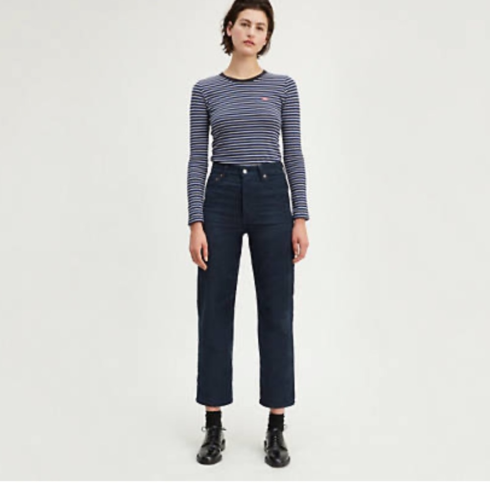 Levi’s ribcage straight corduroy blue